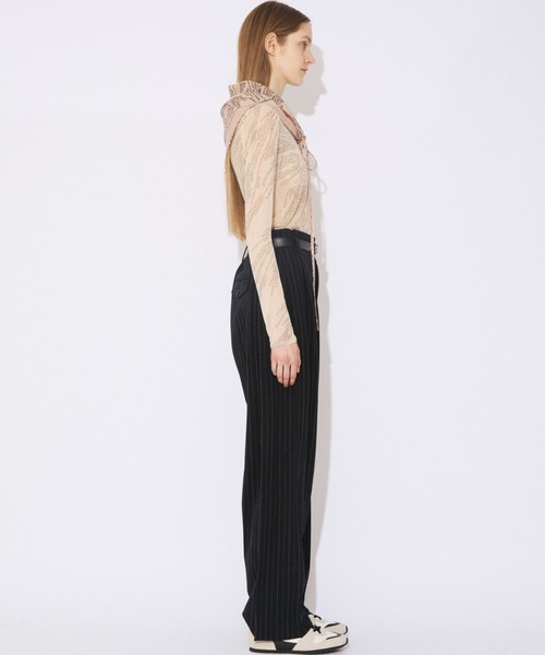 beautiful people(ビューティフルピープル)の「mind map sheer jersey tight-fit crew neck top(Tシャツ/カットソー・レディース・ベージュ/ブルーグリーン・38)」の7枚目の写真