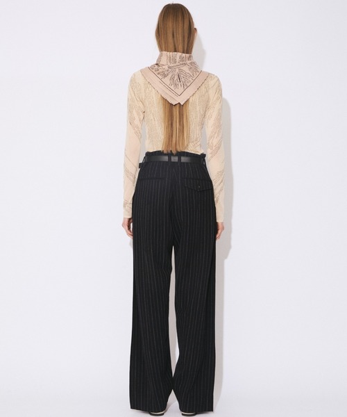 beautiful people(ビューティフルピープル)の「mind map sheer jersey tight-fit crew neck top(Tシャツ/カットソー・レディース・ベージュ/ブルーグリーン・38)」の10枚目の写真