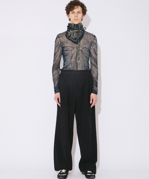 beautiful people(ビューティフルピープル)の「mind map sheer jersey tight-fit crew neck top(Tシャツ/カットソー・レディース・ベージュ/ブルーグリーン・38)」の15枚目の写真