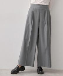 【後ろウエストゴム】センタープレスワイドパンツ
