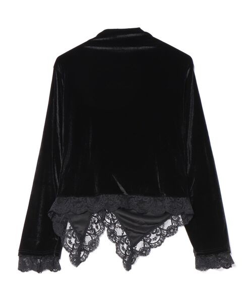 Ritzy(リッツィー)の「ベロア切り替え アシンメトリー レーストップス(Tシャツ/カットソー・レディース・ブラック・M/L)」の11枚目の写真