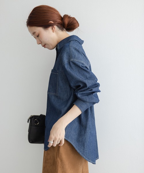 URBAN RESEARCH Sonny Label(アーバンリサーチサニーレーベル)の「デニムシャツ(シャツ/ブラウス・レディース・ライトインディゴブルー/インディゴブルー・FREE)」の6枚目の写真