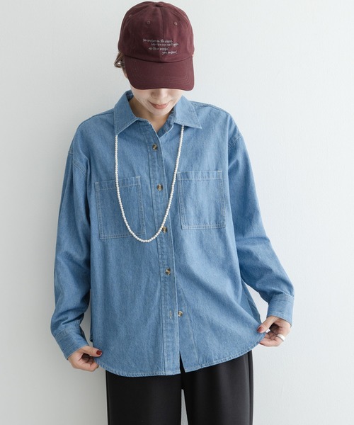 URBAN RESEARCH Sonny Label(アーバンリサーチサニーレーベル)の「デニムシャツ(シャツ/ブラウス・レディース・ライトインディゴブルー/インディゴブルー・FREE)」の12枚目の写真