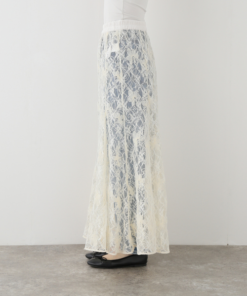 IENA LA BOUCLE(イエナラブークル)の「IENA LA BOUCLE Lace on Lace スカート(スカート・レディース・ホワイト・FREE)」の3枚目の写真