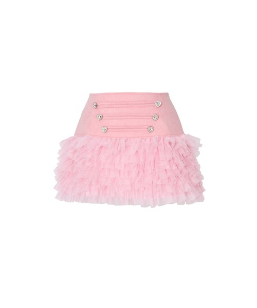 AVENCHUMU(アバンチュウム)の「Heart bijou napoleon tulle skirt(スカート・レディース・ピンク/ホワイト/ブラック・FREE/XS)」の6枚目の写真