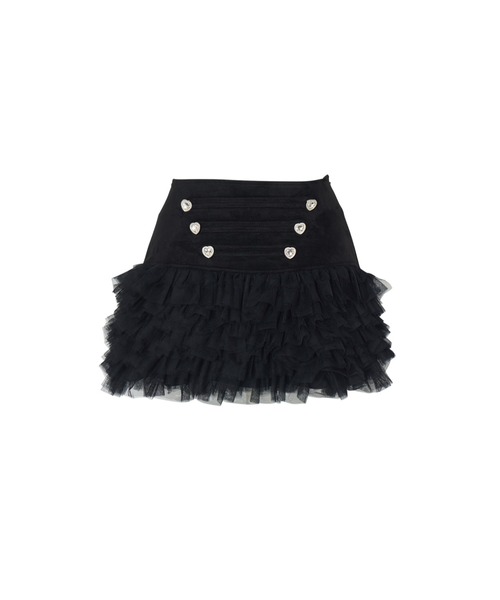 AVENCHUMU(アバンチュウム)の「Heart bijou napoleon tulle skirt(スカート・レディース・ピンク/ホワイト/ブラック・FREE/XS)」の5枚目の写真