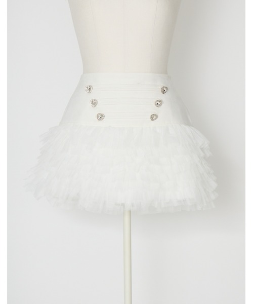 AVENCHUMU(アバンチュウム)の「Heart bijou napoleon tulle skirt(スカート・レディース・ピンク/ホワイト/ブラック・FREE/XS)」の10枚目の写真