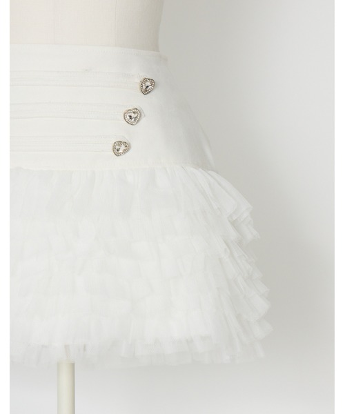 AVENCHUMU(アバンチュウム)の「Heart bijou napoleon tulle skirt(スカート・レディース・ピンク/ホワイト/ブラック・FREE/XS)」の11枚目の写真