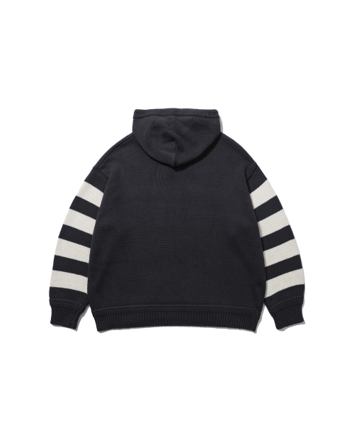 ANGLAN(アングラン)の「ストライプニットフーディー - チャコール(ニット/セーター・メンズ・その他・ONE SIZE)」の7枚目の写真
