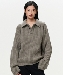 ERA（エラ）の「UNISEX ERA ヘビーゲージ襟付きニット - マッシュルーム（ニット/セーター）」