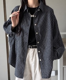 オーバーサイズチェック柄ビッグシャツ