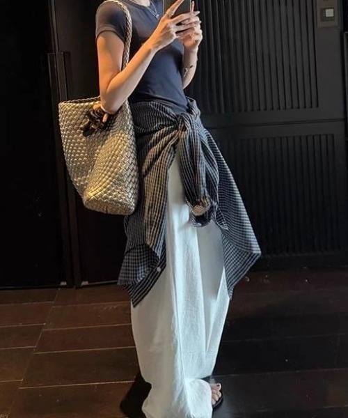 Teem Store(チームストア)の「オーバーサイズチェック柄ビッグシャツ(シャツ/ブラウス・レディース・ブラック・M)」の17枚目の写真