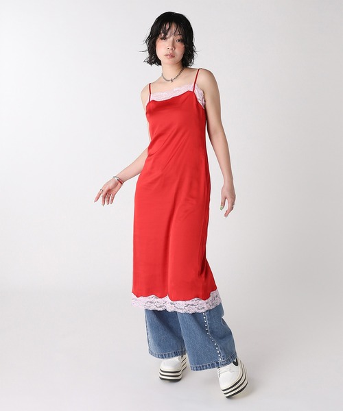 forget-me-nots(フォーゲットミーノッツ)の「SATIN LACE ONE PIECE FMN-26SS-OP-001(ワンピース・レディース・ブラウン/イエロー/レッド・FREE)」の3枚目の写真