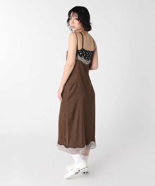 forget-me-nots(フォーゲットミーノッツ)の「SATIN LACE ONE PIECE FMN-26SS-OP-001(ワンピース・レディース・ブラウン/イエロー/レッド・FREE)」の4枚目の写真