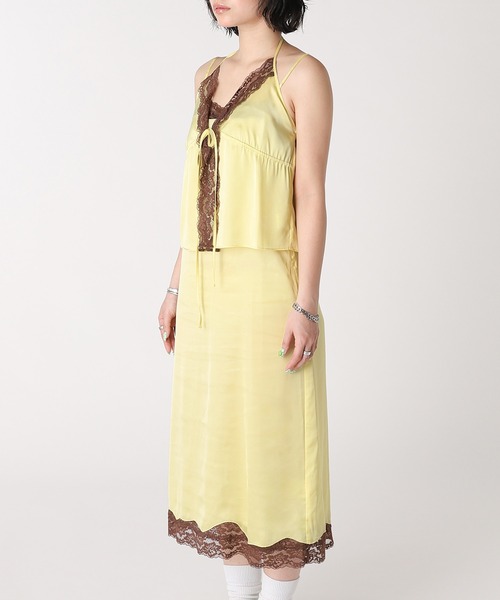 forget-me-nots(フォーゲットミーノッツ)の「SATIN LACE ONE PIECE FMN-26SS-OP-001(ワンピース・レディース・ブラウン/イエロー/レッド・FREE)」の11枚目の写真