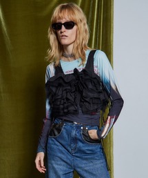 【26WINTER PRE-ORDER】Suiting Frill Bustier/スーチングフリルビスチェ