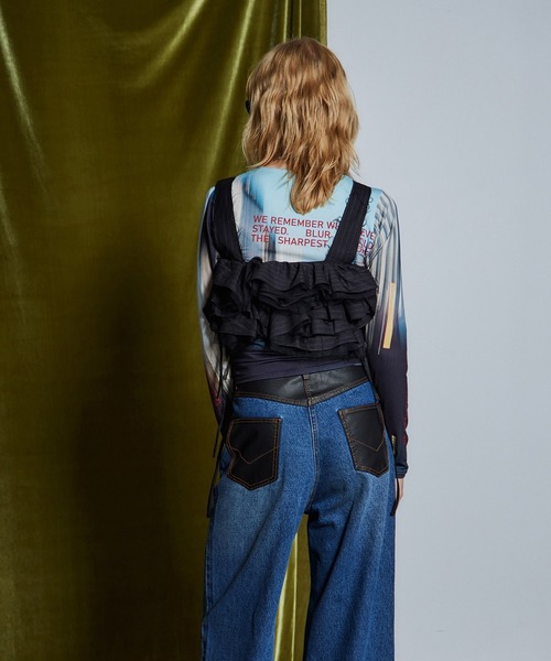 MAISON SPECIAL(メゾンスペシャル)の「【26WINTER PRE-ORDER】Suiting Frill Bustier/スーチングフリルビスチェ(その他トップス・レディース・ブラック/グレー・FREE)」の4枚目の写真