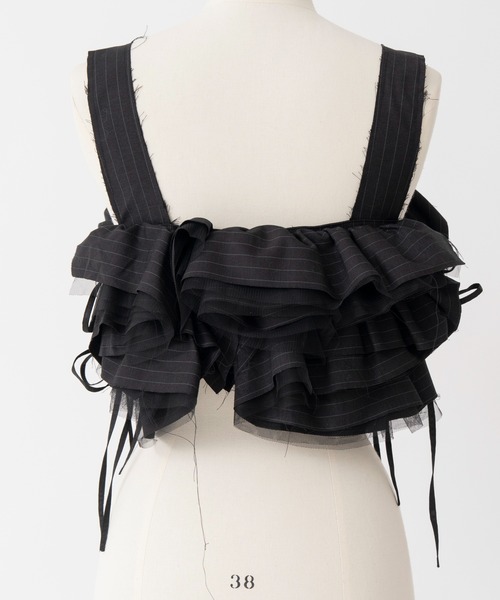 MAISON SPECIAL(メゾンスペシャル)の「【26WINTER PRE-ORDER】Suiting Frill Bustier/スーチングフリルビスチェ(その他トップス・レディース・ブラック/グレー・FREE)」の11枚目の写真