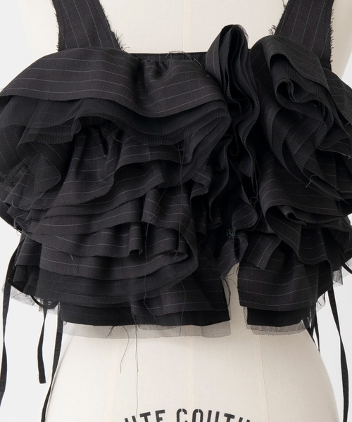 MAISON SPECIAL(メゾンスペシャル)の「【26WINTER PRE-ORDER】Suiting Frill Bustier/スーチングフリルビスチェ(その他トップス・レディース・ブラック/グレー・FREE)」の12枚目の写真