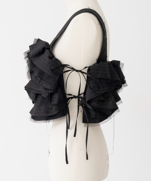 MAISON SPECIAL(メゾンスペシャル)の「【26WINTER PRE-ORDER】Suiting Frill Bustier/スーチングフリルビスチェ(その他トップス・レディース・ブラック/グレー・FREE)」の14枚目の写真
