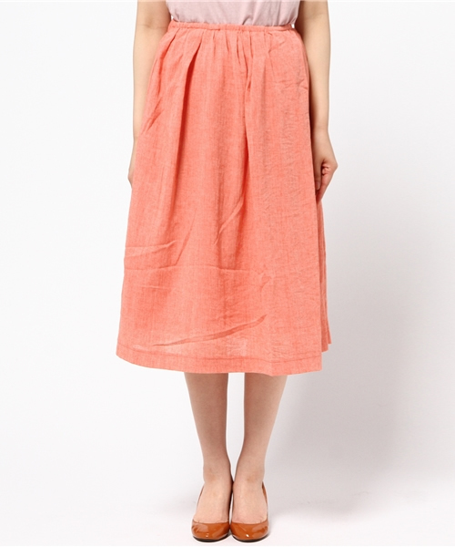 ikka(イッカ)の「コットンリネンタックスカート(スカート・レディース・クリアレッド/ブルー・LARGE/MEDIUM)」の3枚目の写真