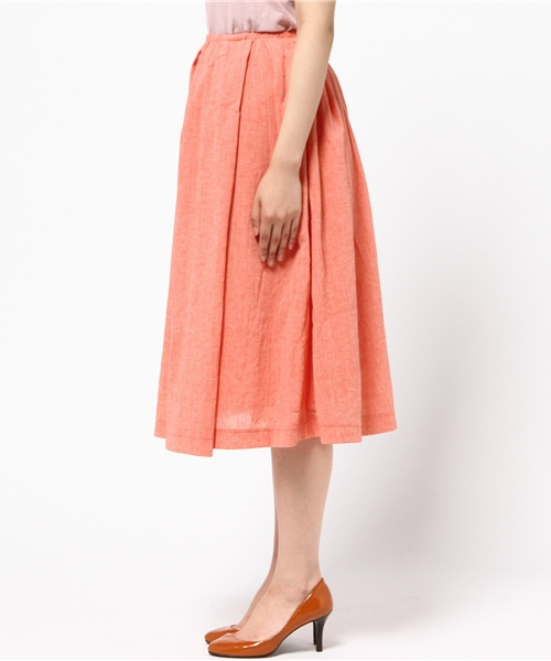 ikka(イッカ)の「コットンリネンタックスカート(スカート・レディース・クリアレッド/ブルー・LARGE/MEDIUM)」の4枚目の写真