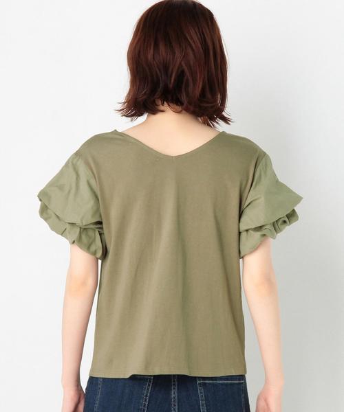 Another Edition（アナザーエディション）の「バルーンパフスリーブTシャツ/AEBFC  バルーンPUFF SSL T◆（Tシャツ/カットソー・レディース・オフホワイト/オリーブ・FREE）」の4枚目の写真