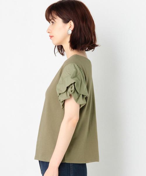 Another Edition（アナザーエディション）の「バルーンパフスリーブTシャツ/AEBFC  バルーンPUFF SSL T◆（Tシャツ/カットソー・レディース・オフホワイト/オリーブ・FREE）」の5枚目の写真