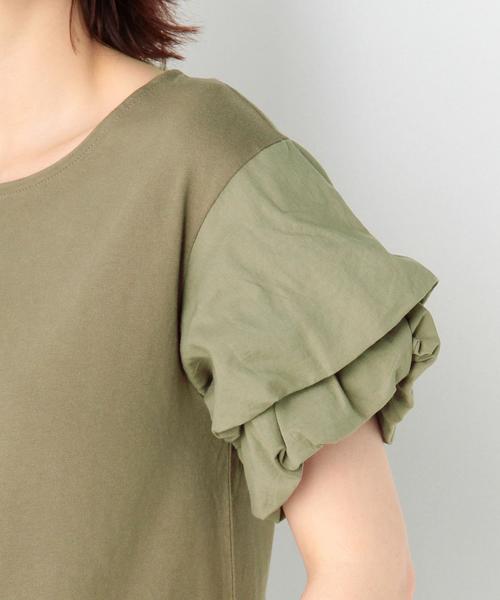 Another Edition（アナザーエディション）の「バルーンパフスリーブTシャツ/AEBFC  バルーンPUFF SSL T◆（Tシャツ/カットソー・レディース・オフホワイト/オリーブ・FREE）」の14枚目の写真
