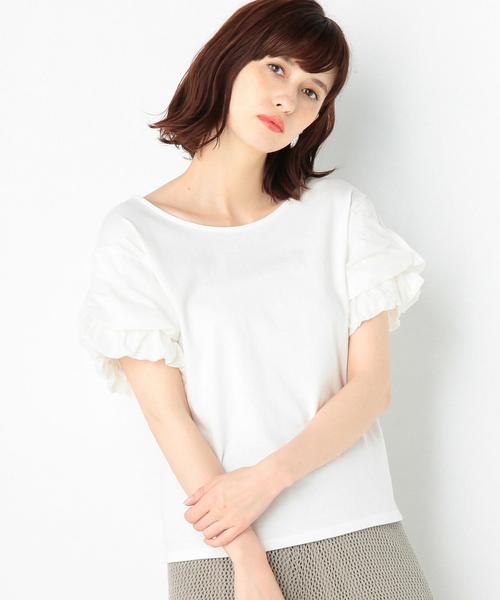 Another Edition（アナザーエディション）の「バルーンパフスリーブTシャツ/AEBFC  バルーンPUFF SSL T◆（Tシャツ/カットソー・レディース・オフホワイト/オリーブ・FREE）」の7枚目の写真