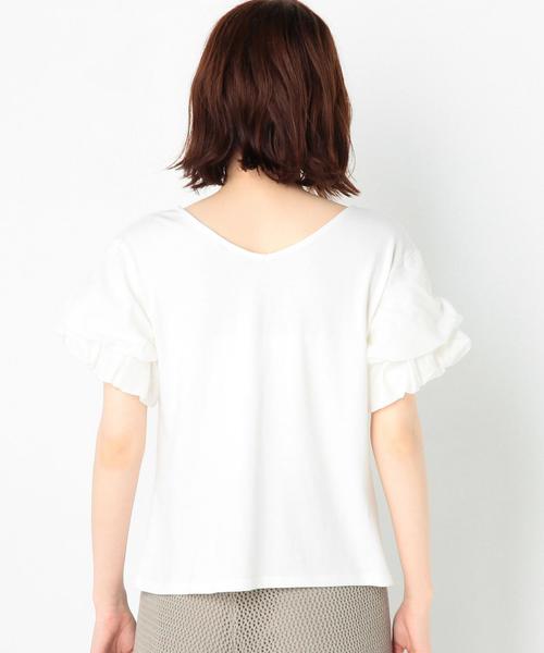 Another Edition（アナザーエディション）の「バルーンパフスリーブTシャツ/AEBFC  バルーンPUFF SSL T◆（Tシャツ/カットソー・レディース・オフホワイト/オリーブ・FREE）」の10枚目の写真