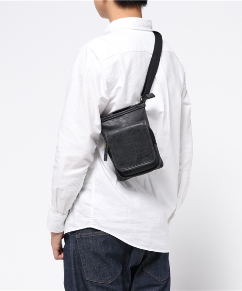 DEVICE（デバイス）の「Rename リネーム PU レザー  2way シンプル ポーチ シザーケース ショルダーバッグ（ショルダーバッグ・メンズ・ブラック/ダークブラウン/ベージュ/ネイビー・FREE）」の11枚目の写真