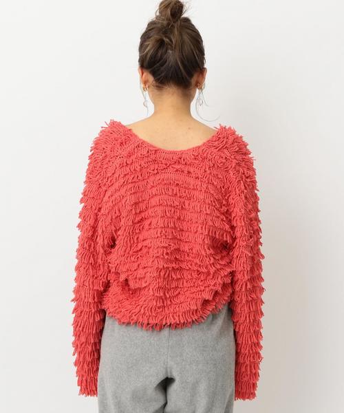 Another Edition(アナザーエディション)の「ループヤーンカーディガンSS ◆(カーディガン/ボレロ・レディース・オフホワイト/ブラック/オレンジ・FREE)」の4枚目の写真