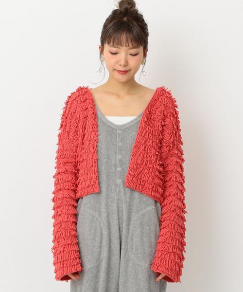 Another Edition(アナザーエディション)の「ループヤーンカーディガンSS ◆(カーディガン/ボレロ・レディース・オフホワイト/ブラック/オレンジ・FREE)」の6枚目の写真