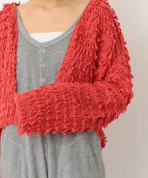 Another Edition(アナザーエディション)の「ループヤーンカーディガンSS ◆(カーディガン/ボレロ・レディース・オフホワイト/ブラック/オレンジ・FREE)」の8枚目の写真