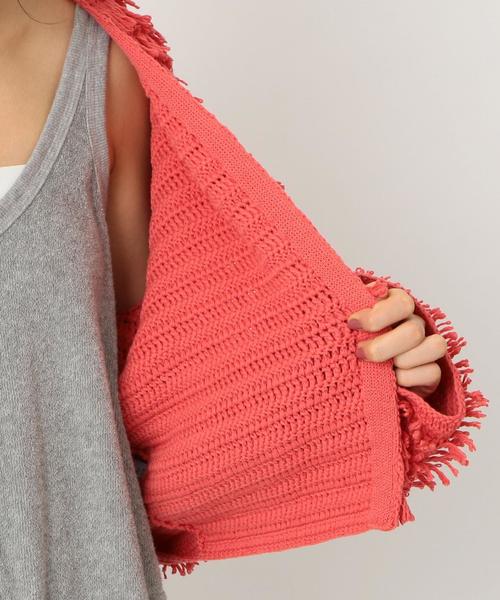 Another Edition(アナザーエディション)の「ループヤーンカーディガンSS ◆(カーディガン/ボレロ・レディース・オフホワイト/ブラック/オレンジ・FREE)」の18枚目の写真