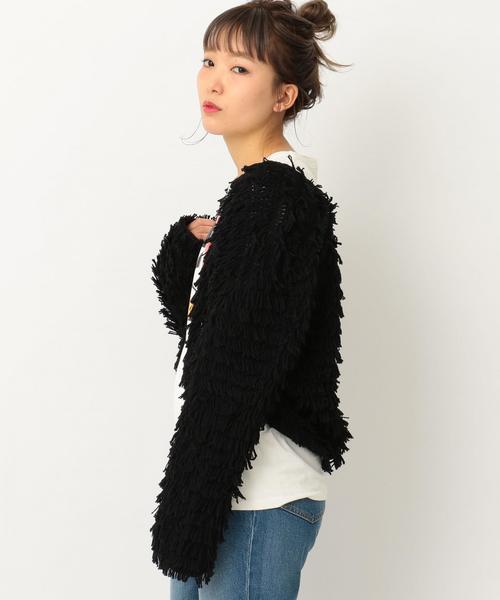 Another Edition(アナザーエディション)の「ループヤーンカーディガンSS ◆(カーディガン/ボレロ・レディース・オフホワイト/ブラック/オレンジ・FREE)」の10枚目の写真