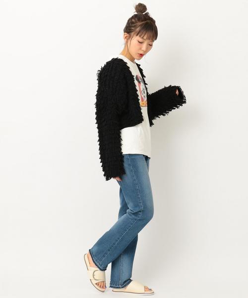 Another Edition(アナザーエディション)の「ループヤーンカーディガンSS ◆(カーディガン/ボレロ・レディース・オフホワイト/ブラック/オレンジ・FREE)」の12枚目の写真