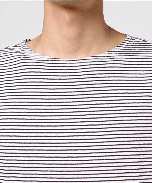 RAGS McGREGOR （ラグスマックレガー）の「BOAT NECK BORDER TEE（Tシャツ/カットソー・メンズ・ホワイト/ブラック・L/S/M）」の5枚目の写真