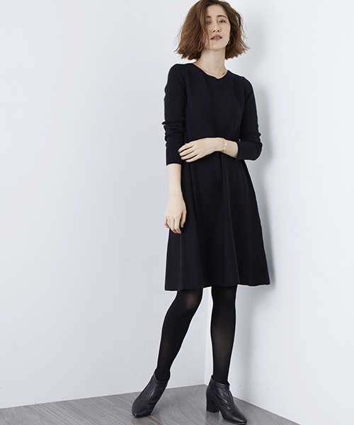 STUDIOUS（ステュディオス）の「Ａラインフレアニットワンピース（ワンピース・レディース・ブラック/ベージュ/バーガンディー/グリーン/ブラウン/グレー・FREE）」の10枚目の写真