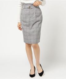 Honeys | 【グレンチェック柄】ベルト付タイトスカート(スカート)