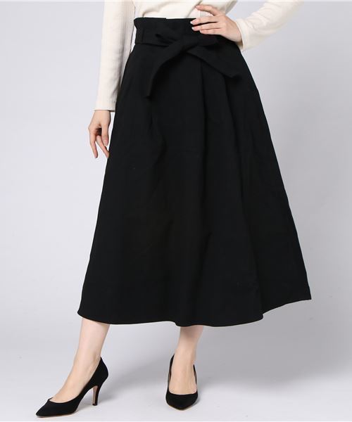 earth music&ecology(アースミュージックアンドエコロジー)の「・ウエストリボンタックスカート(スカート・レディース・ベージュ/パープル/ブラック/ダークグリーン・FREE)」の12枚目の写真