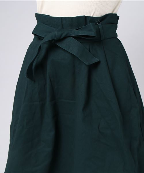 earth music&ecology(アースミュージックアンドエコロジー)の「・ウエストリボンタックスカート(スカート・レディース・ベージュ/パープル/ブラック/ダークグリーン・FREE)」の11枚目の写真