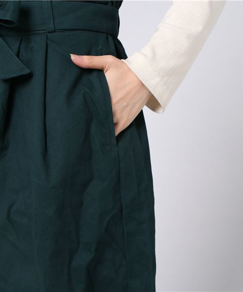 earth music&ecology(アースミュージックアンドエコロジー)の「・ウエストリボンタックスカート(スカート・レディース・ベージュ/パープル/ブラック/ダークグリーン・FREE)」の10枚目の写真