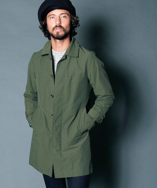 Magine（マージン）の「NYLON WEATHER STAIN COLLAR COAT:ナイロンウェザー ステンカラーコート（ステンカラーコート・メンズ・ブラック/ベージュ/ネイビー/オリーブ・44/46/48）」の16枚目の写真