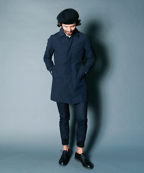 Magine（マージン）の「NYLON WEATHER STAIN COLLAR COAT:ナイロンウェザー ステンカラーコート（ステンカラーコート・メンズ・ブラック/ベージュ/ネイビー/オリーブ・44/46/48）」の22枚目の写真