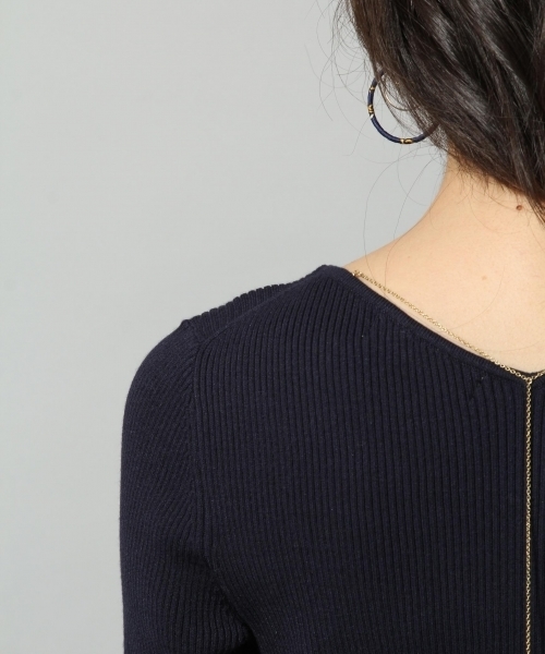 Andemiu（アンデミュウ）の「バックアクセリブプルオーバー786042（ニット/セーター・レディース・ネイビー/オフホワイト/ピンク/イエロー/その他・FREE）」の9枚目の写真