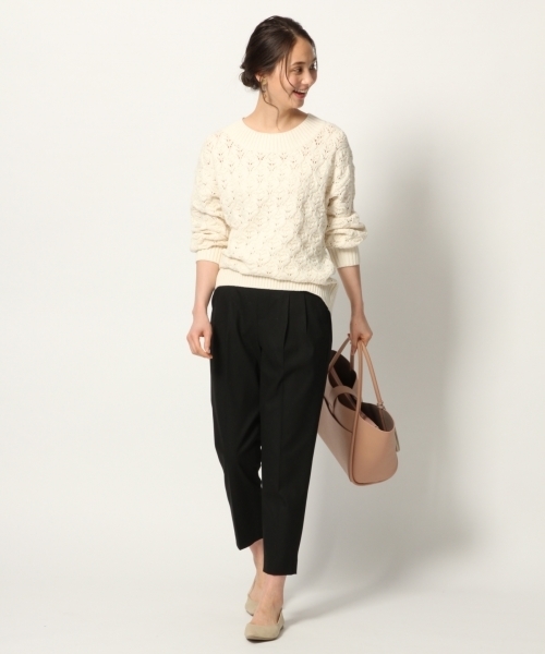 GLOBAL WORK（グローバルワーク）の「スカシアミチュニックプルオーバー/778854（ニット/セーター・レディース・ネイビー/グレー/ホワイト/ライトグリーン・MEDIUM/LARGE）」の13枚目の写真