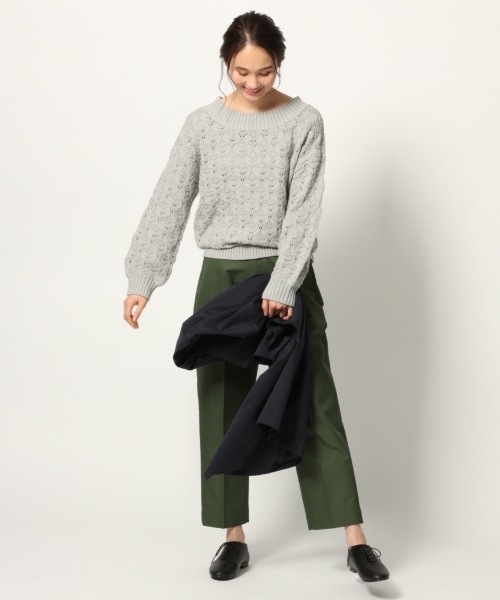 GLOBAL WORK（グローバルワーク）の「スカシアミチュニックプルオーバー/778854（ニット/セーター・レディース・ネイビー/グレー/ホワイト/ライトグリーン・MEDIUM/LARGE）」の17枚目の写真