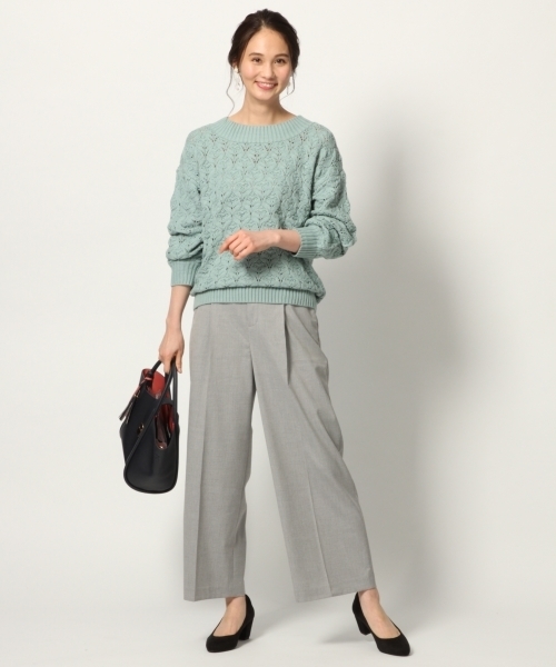 GLOBAL WORK（グローバルワーク）の「スカシアミチュニックプルオーバー/778854（ニット/セーター・レディース・ネイビー/グレー/ホワイト/ライトグリーン・MEDIUM/LARGE）」の15枚目の写真